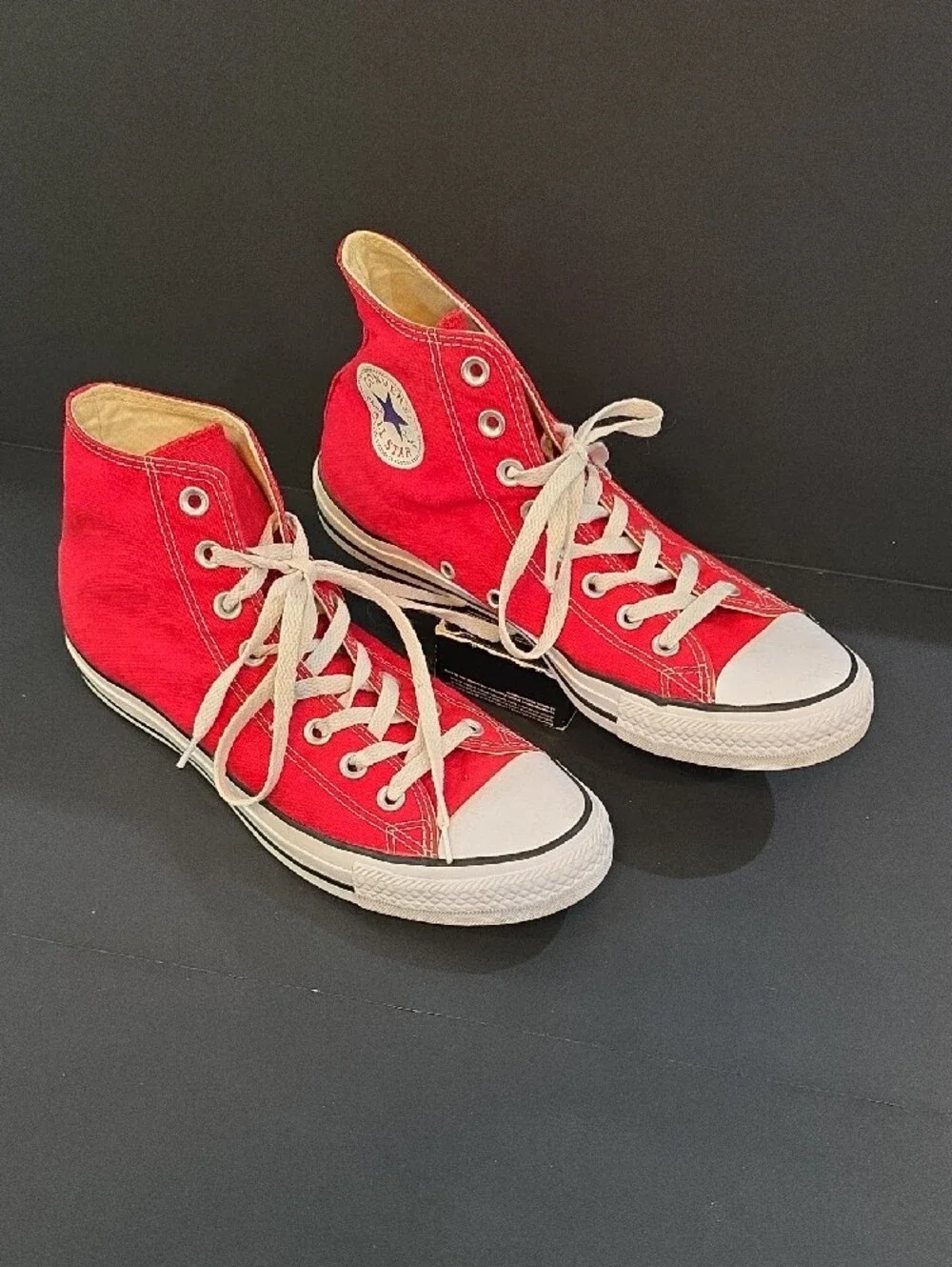Converse High Top All Star Sneakers in Red with White Accents Size 10